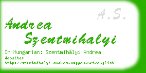 andrea szentmihalyi business card