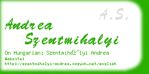 andrea szentmihalyi business card